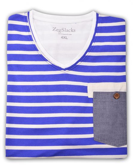 %100 Pamuk V Yaka T-shirt (1622) - 1