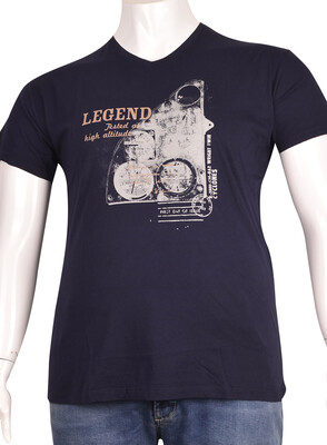 V  Yaka Baskılı T-Shirt (BKT0291)