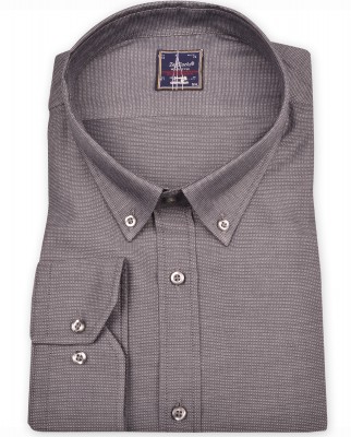 % 100 Pamuk Küçük Dokulu Spor Gömlek/Füme-gri  (gml4183) - 2